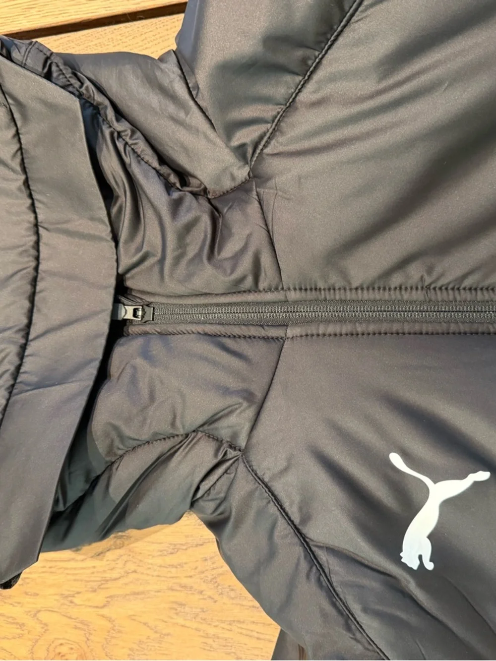 Puma Dark Gray Quilted Puffer Coat with Hood - Picture 3 of 8